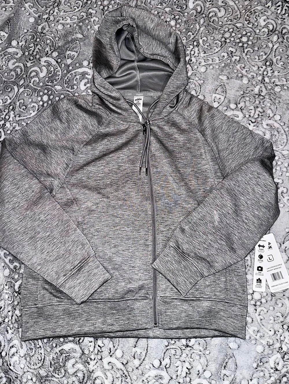 RBX Active full-zip hoodie Gray Large NWT